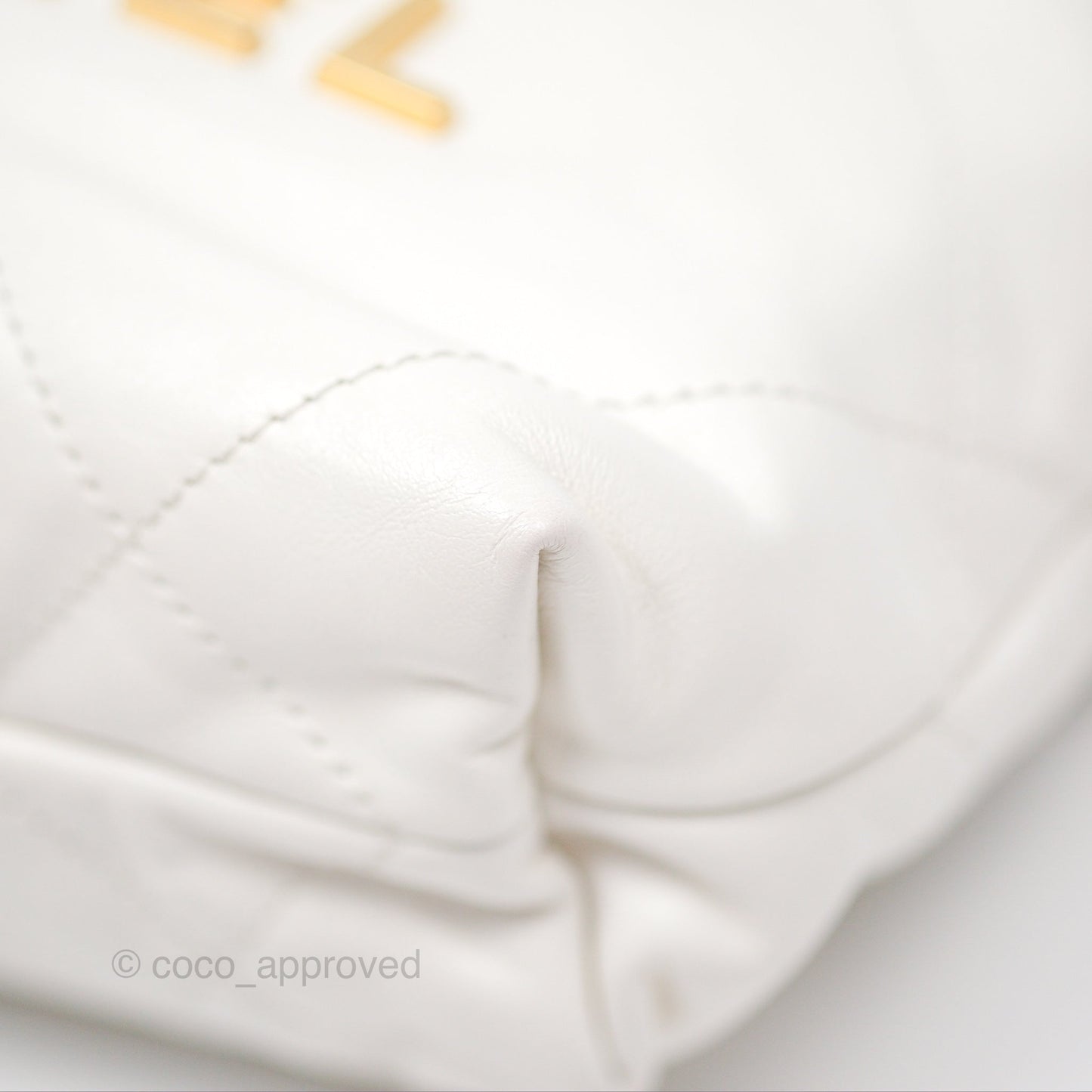 Chanel 22 Mini Bag White Shiny Crumpled Calfskin