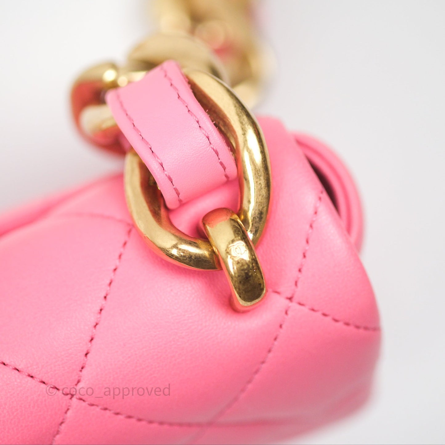 Chanel Quilted Mini CC Funky Town Flap Pink Lambskin Aged Gold Hardware