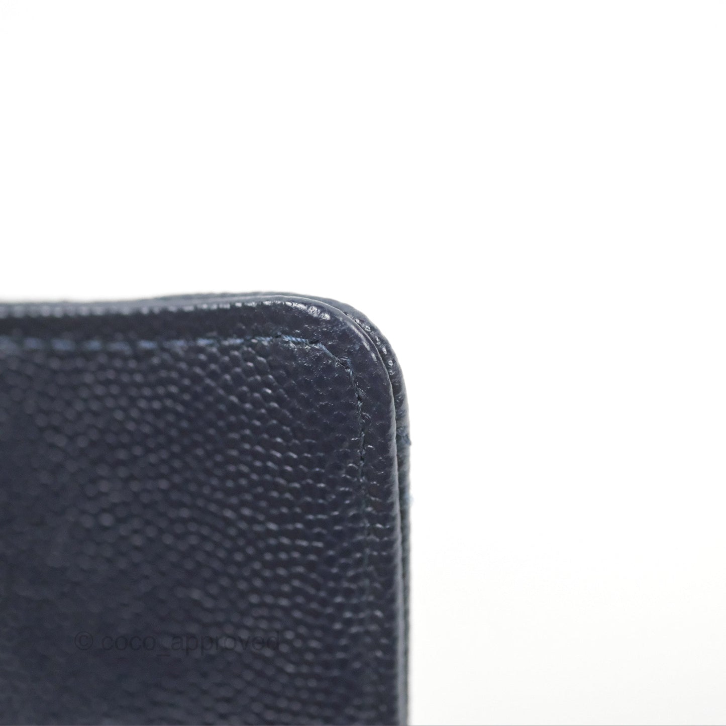 Chanel Classic Short Flap Wallet Navy Caviar Gold Hardware