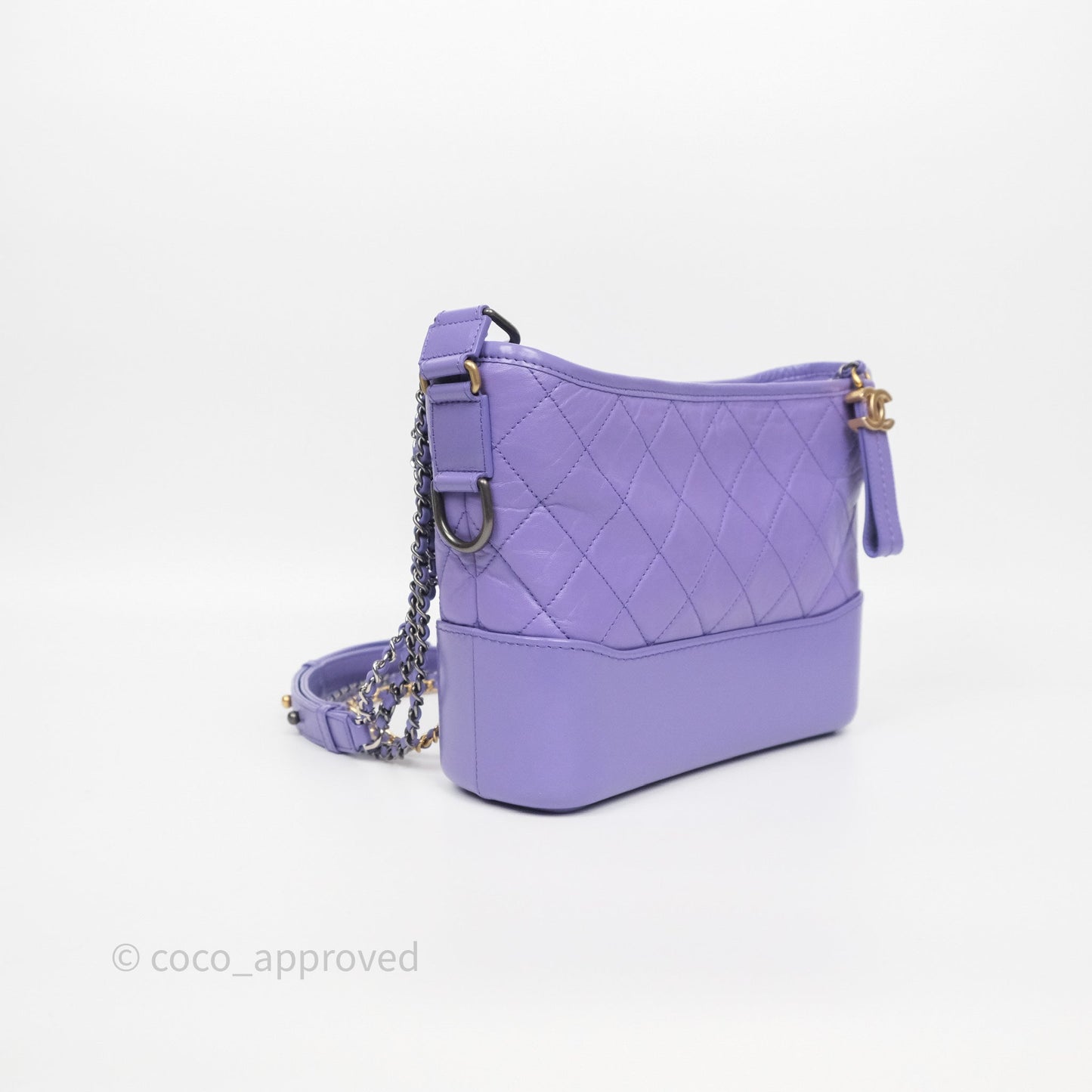 Chanel Quilted Medium Gabrielle Purple Aged Calfskin