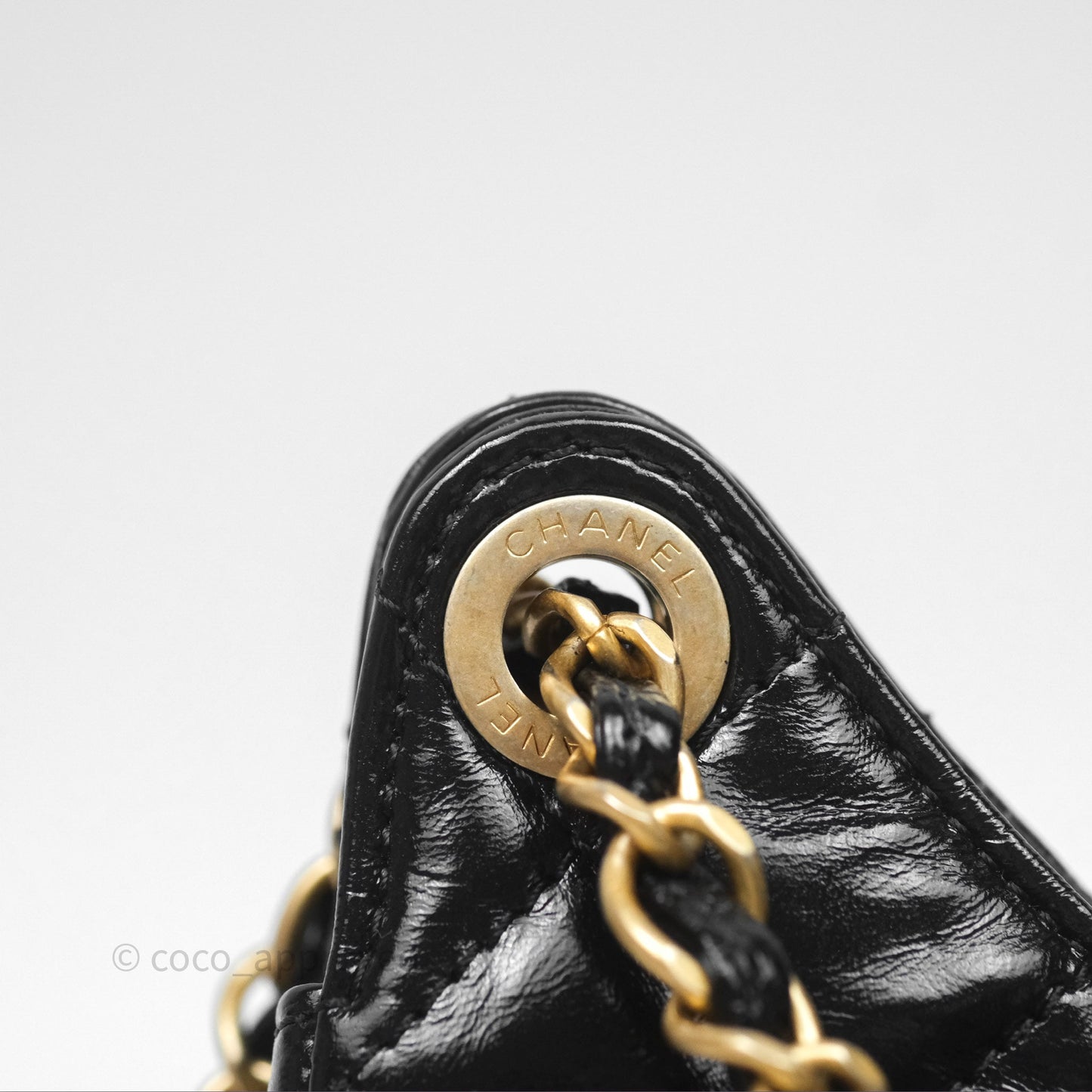 Chanel Small Wavy CC Hobo Black Shiny Crumpled Calfskin Aged Gold Hardware 23C