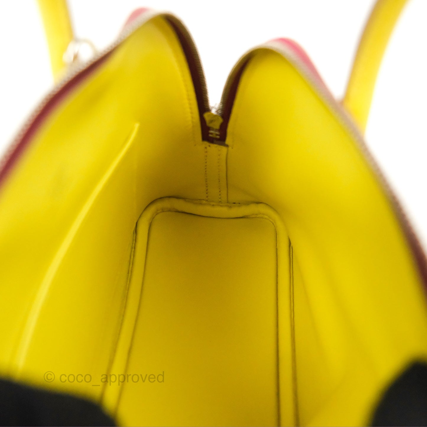 Hermès Bolide Mini 1923 Lime/Rouge H Evercolor Palladium Hardware
