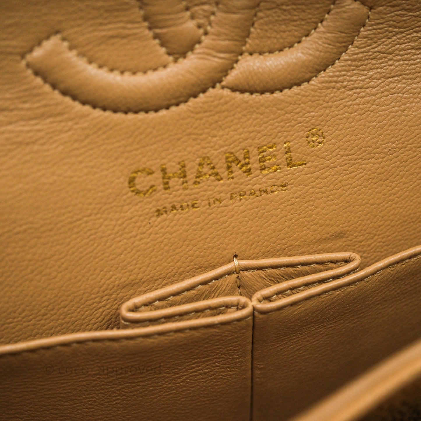 Chanel Vintage Small Classic Flap Beige Claire Caviar 24K Gold Hardware
