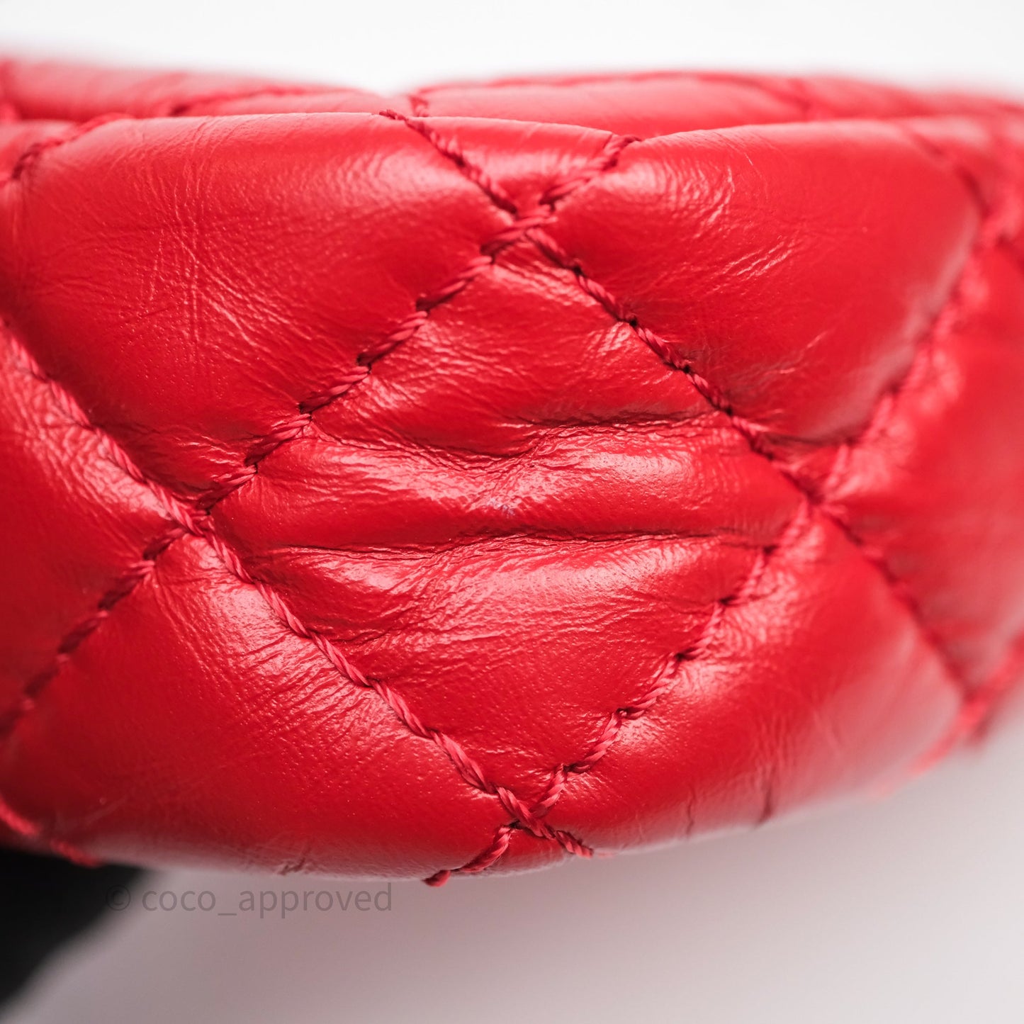 Chanel Quilted Mini Reissue Camera Case Red Aged Calfskin Aged Gold Hardware