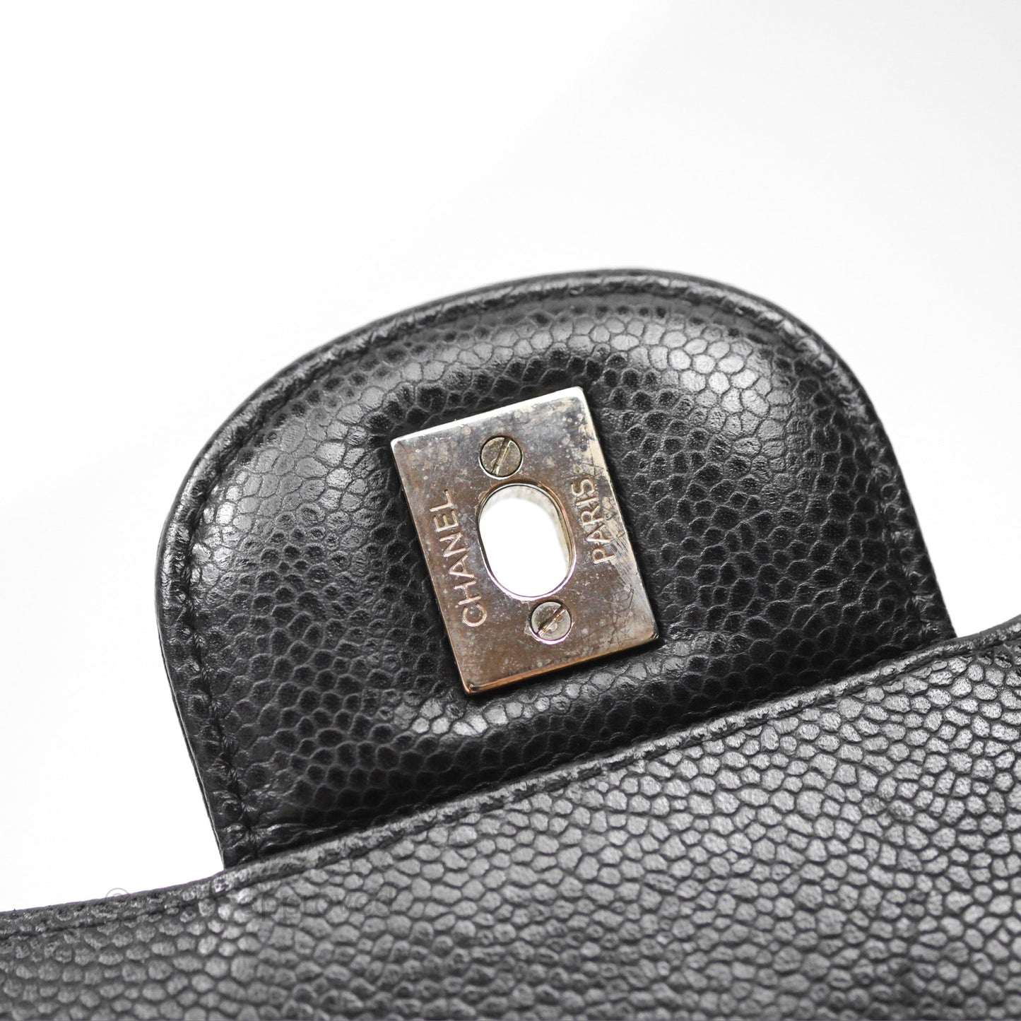 Chanel Jumbo Single Flap Quilted Black Caviar Silver Hardware
