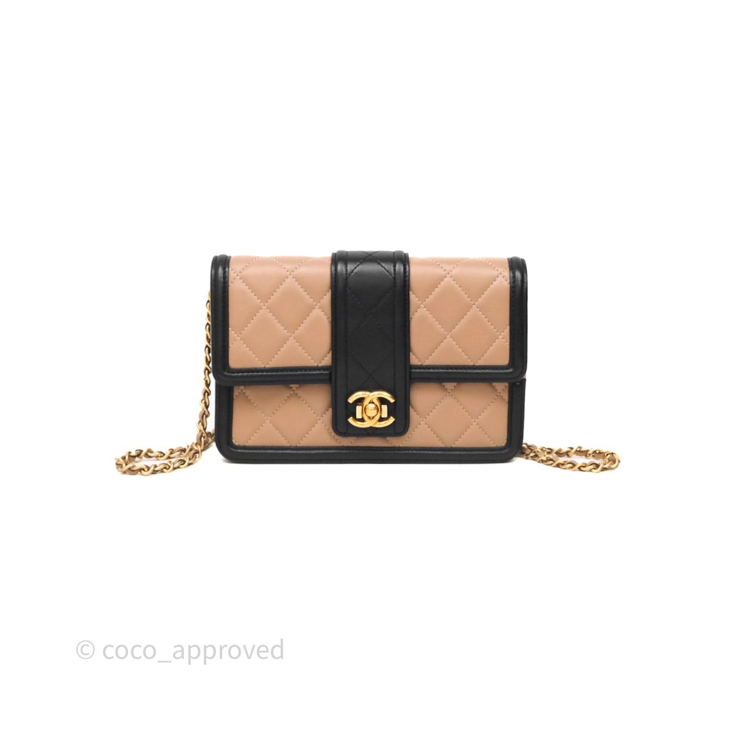 Chanel Quilted Medium Elegant CC Flap Beige Lambskin Gold Hardware