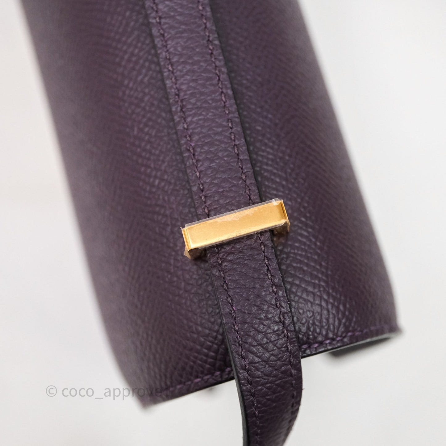 Hermès Constance Elan Raisin 59 Epsom Gold Hardware