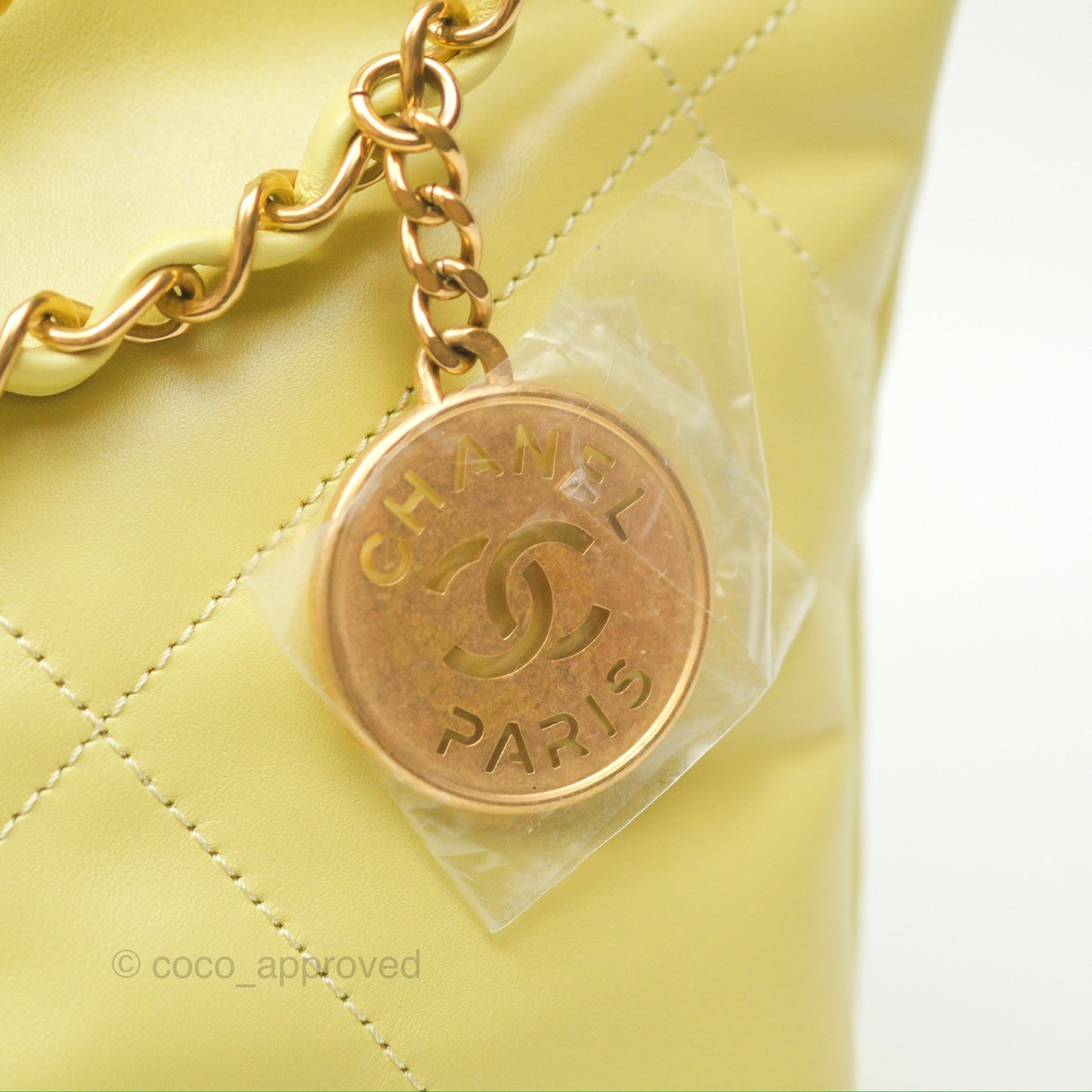 Chanel 22 Small Lime Green Shiny Aged Calfskin Aged Gold Hardware