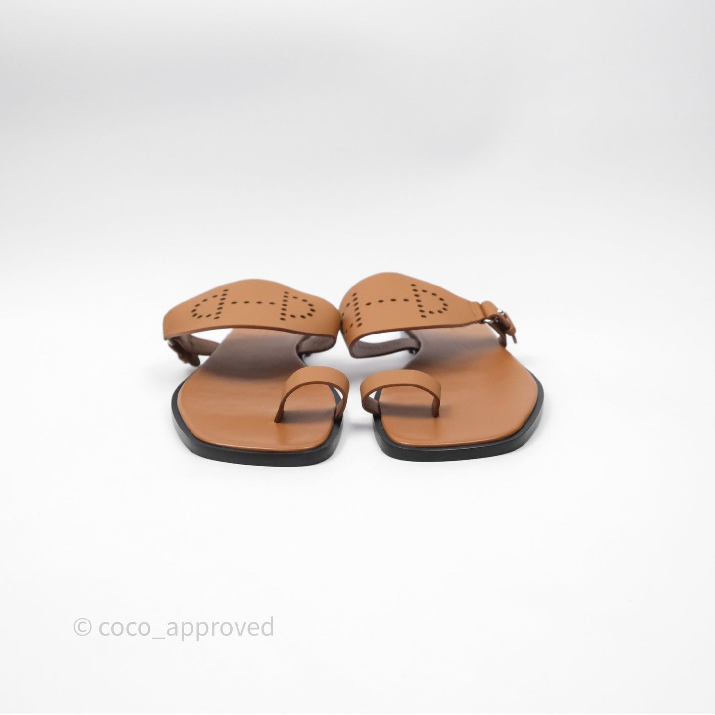 Hermès Hera Sandals Natural Calfskin Size 38