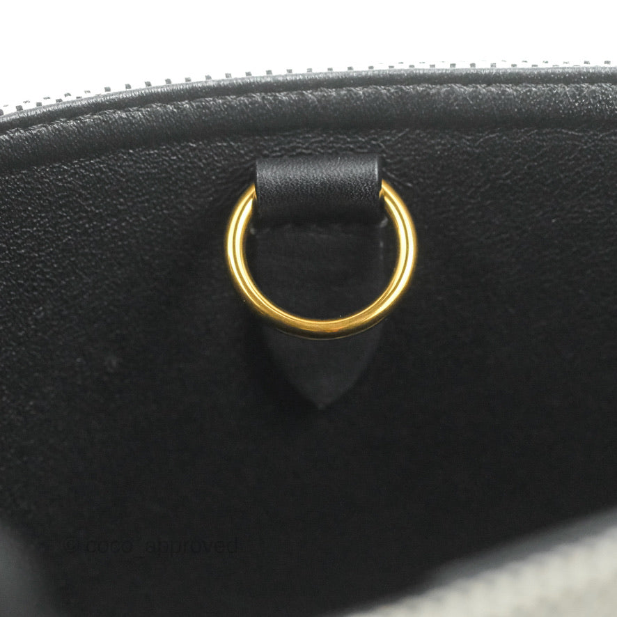 Celine Small Sangle Bucket Bag Black/Grey Textiles Gold Hardware