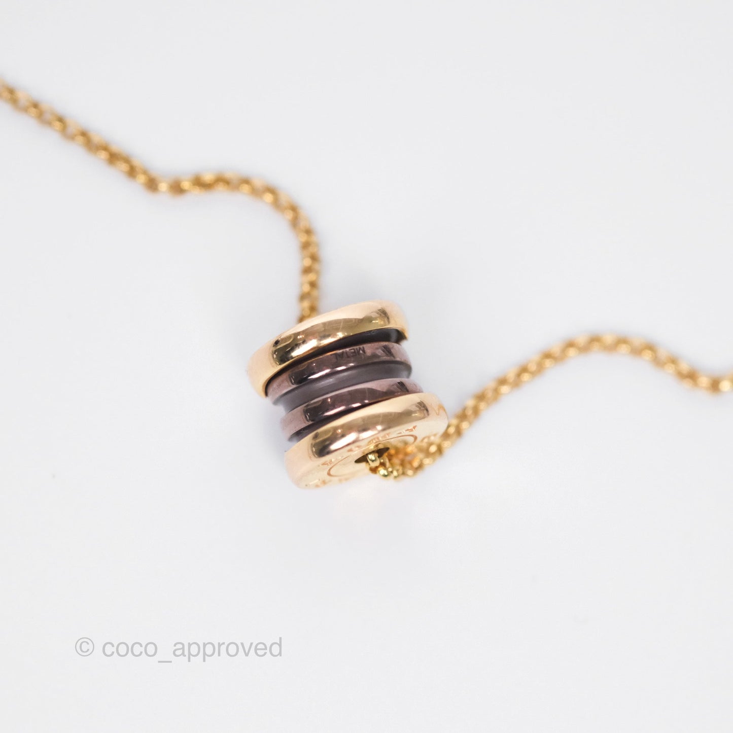 Bvlgari Mini Zero1 Necklace Ceramic Bronze Rose Gold