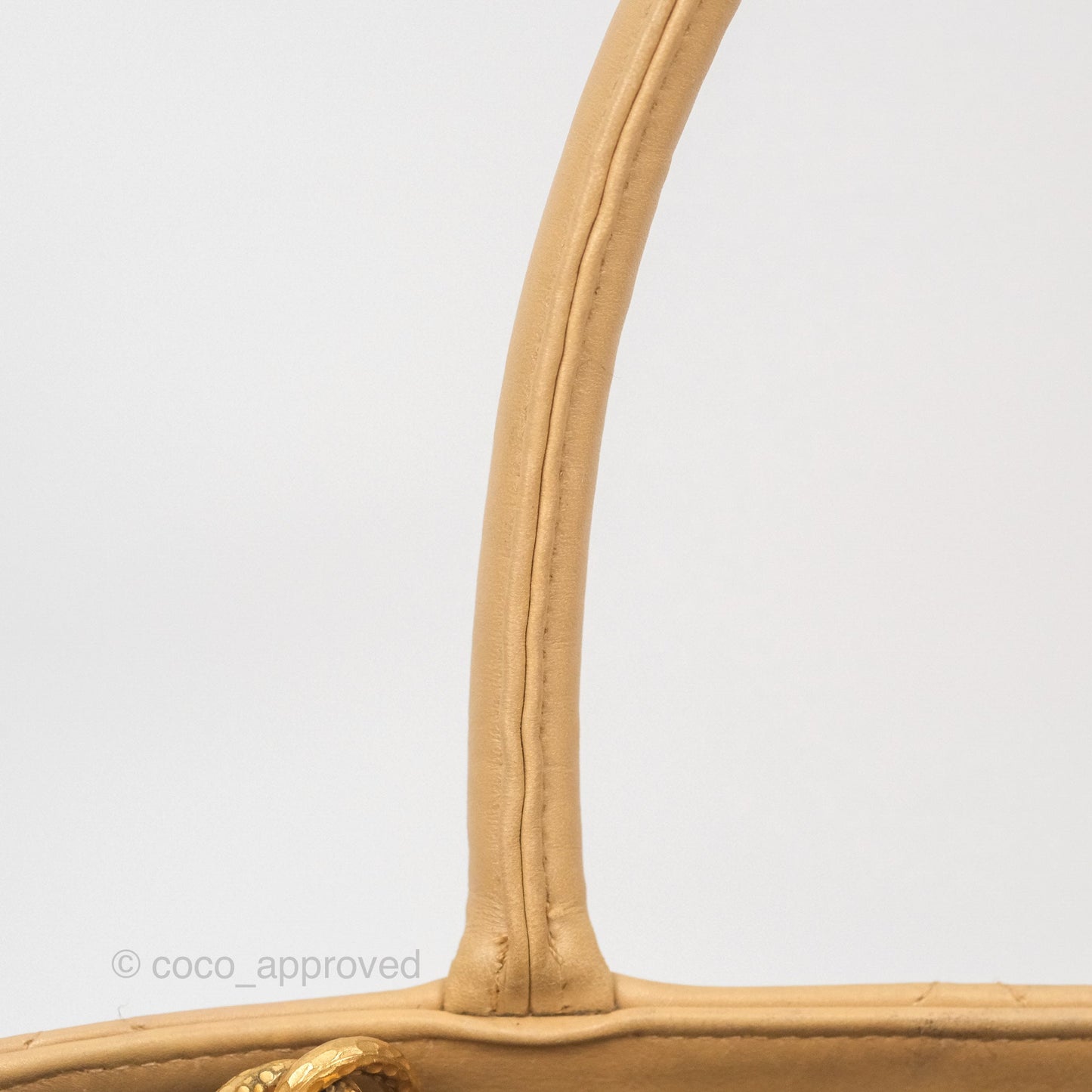Chanel Vintage Medallion CC Beige Lambskin Tote Bag Gold Hardware