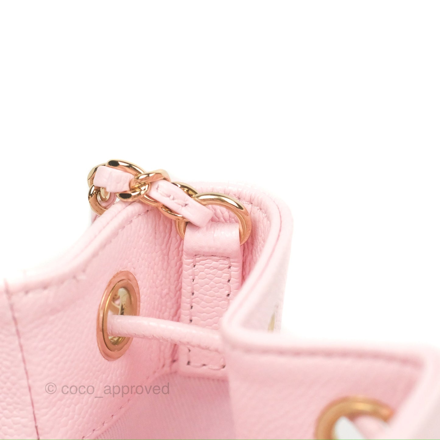 Chanel Business Affinity Drawstring Bucket Bag Light Pink Caviar Gold Hardware