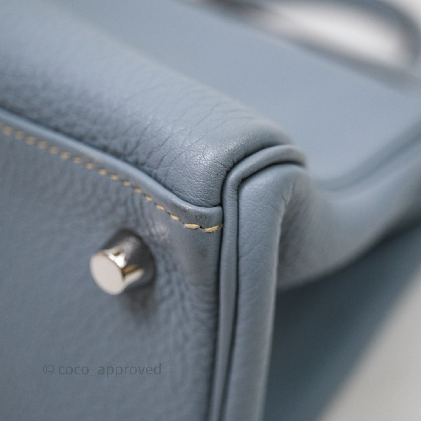 Hermès Kelly 28 Bleu Lin J7 Togo Palladium Hardware
