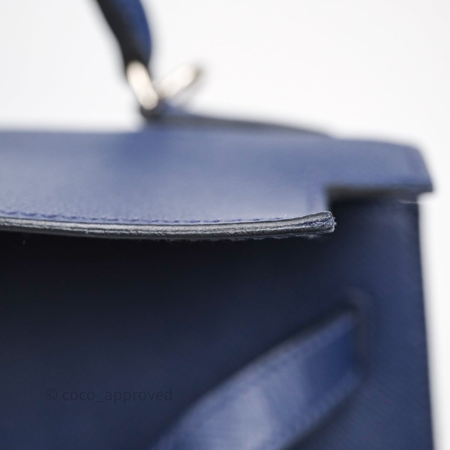 Hermes Kelly 32 Bleu Saphir 73 Epsom Palladium Hardware
