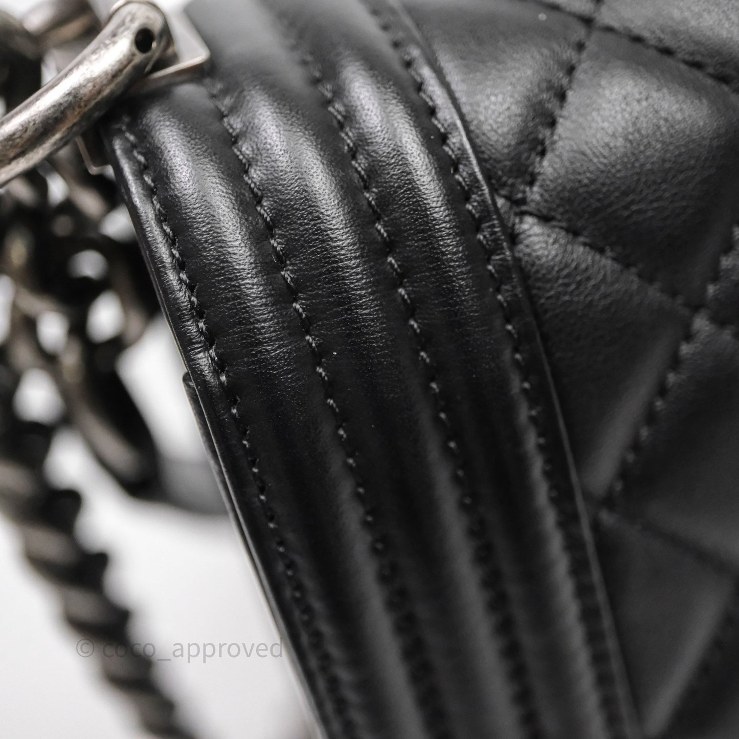 Chanel Medium Boy Quilted Black Lambskin Ruthenium Hardware