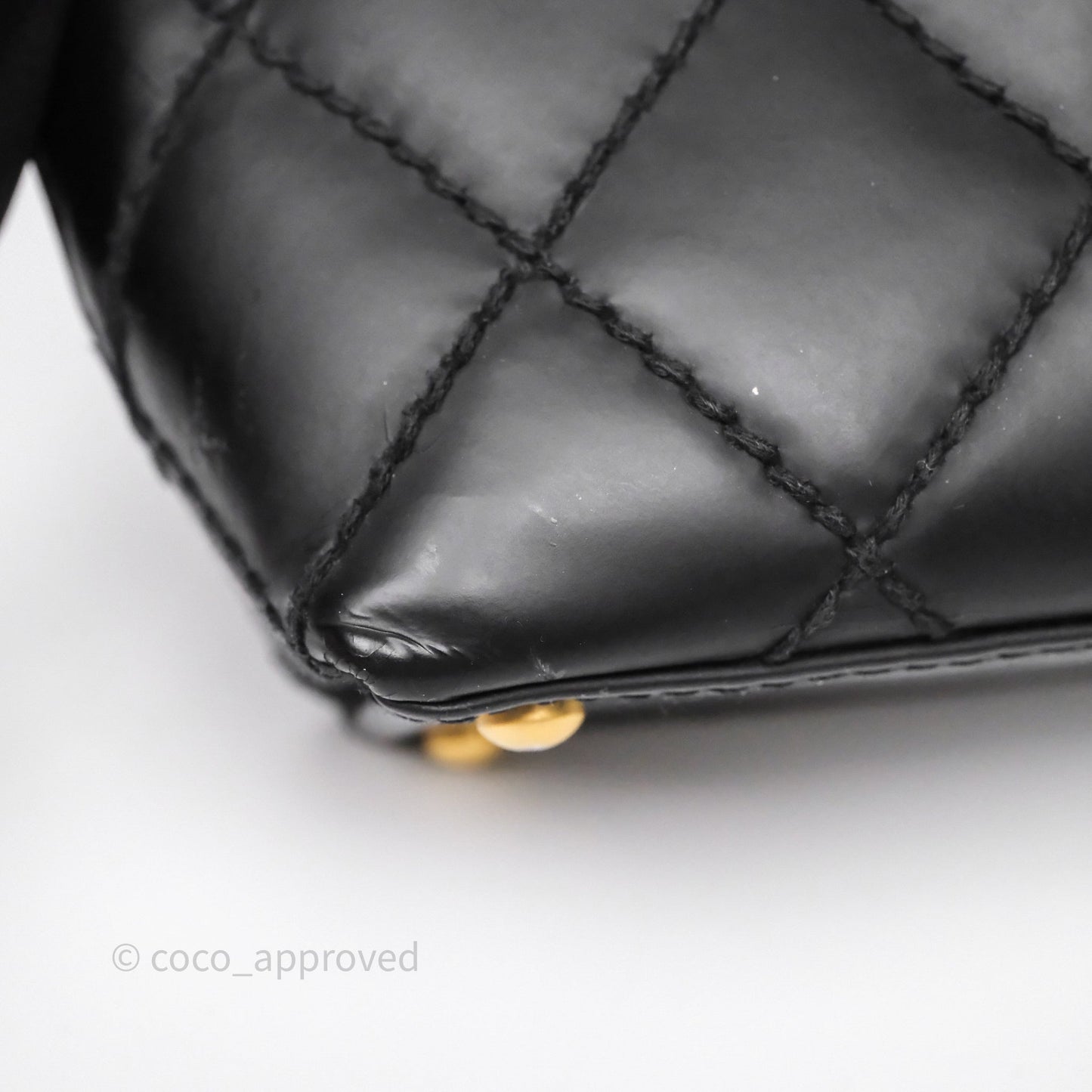 Chanel Vintage Quilted CC Tote Bag Matte Black Calfskin Gold Hardware