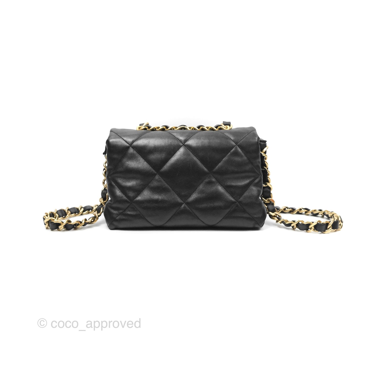 Chanel Chain Handle Flap Bag Black Goatskin Gold Hardware