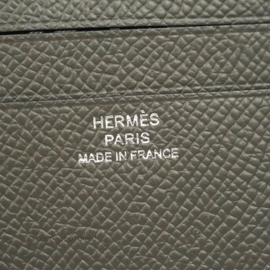 Hermès Citizen Twill Card Holder Garden of Harnesses Gris Meyer 0L Epsom