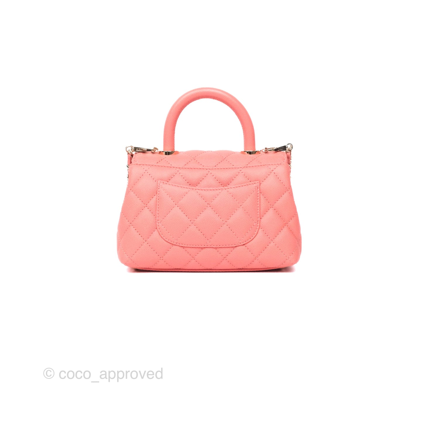 Chanel Mini Coco Handle Quilted Pink Caviar Gold Hardware