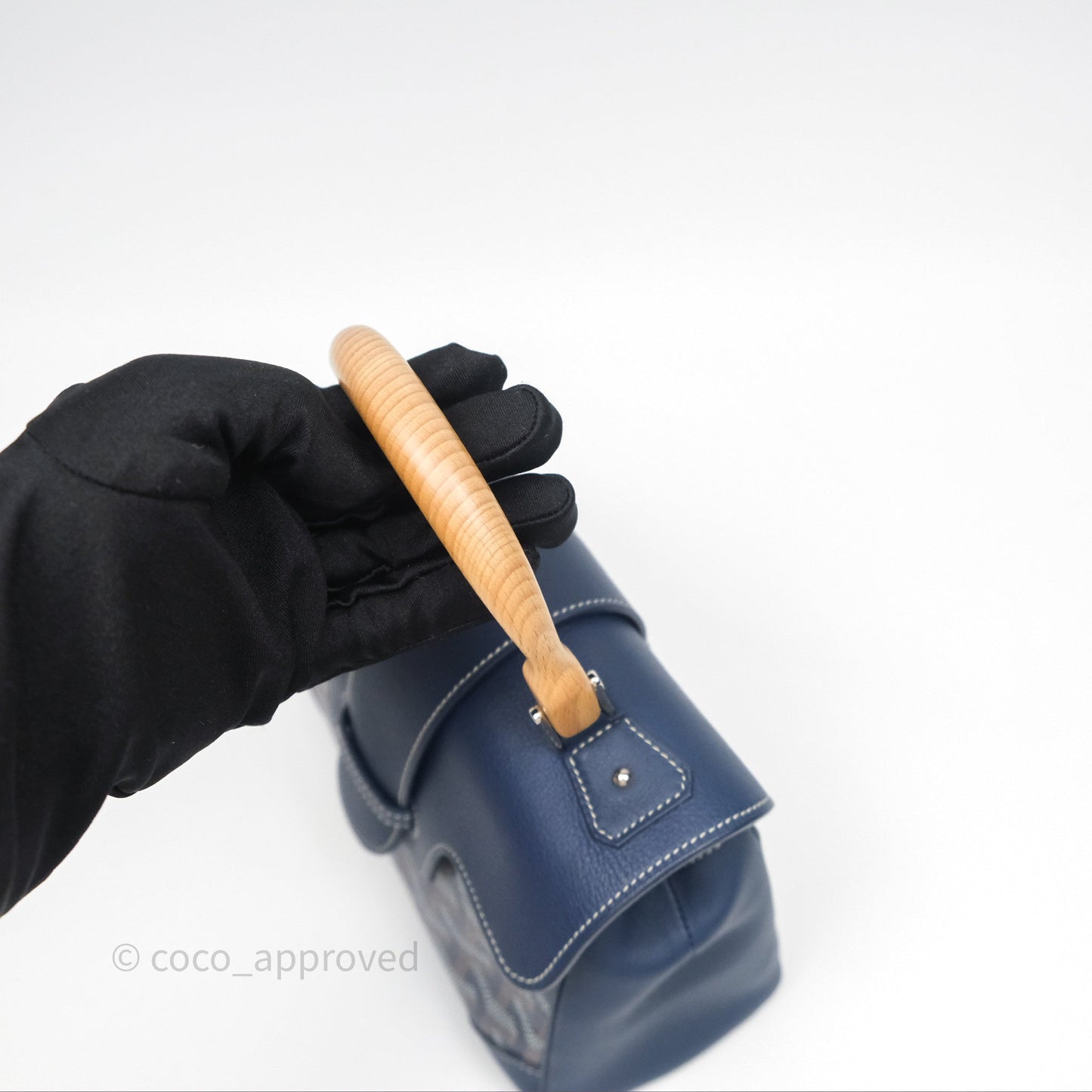 Goyard Saïgon Mini Bag Navy Goyardine Canvas/ Chevroches Calfskin