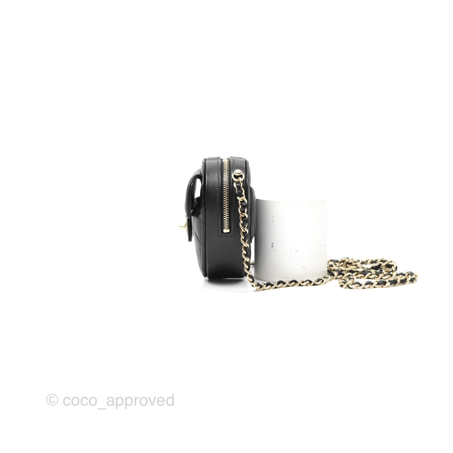 Chanel Small Heart Bag Black Lambskin Gold Hardware 22S