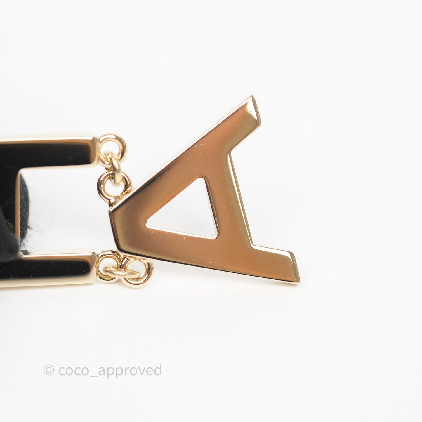 Chanel Letter Cha-Nel Logo Drop Earrings Gold Tone 20V