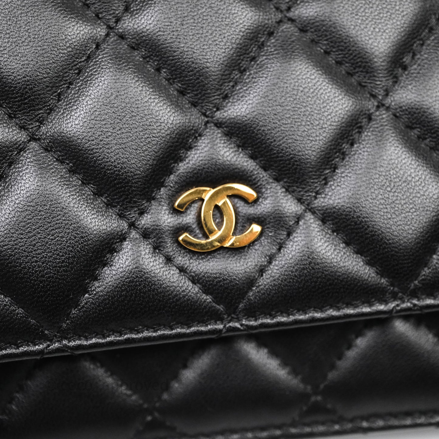 Chanel Quilted WOC Black Lambskin Gold Hardware