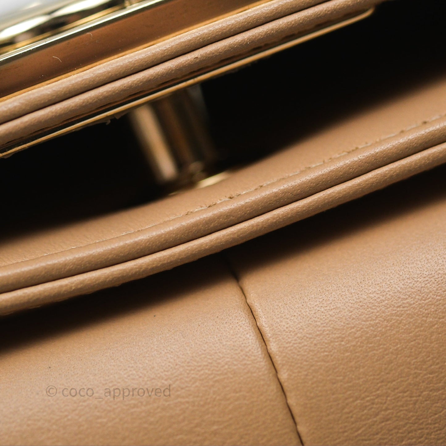 Chanel Boy Quilted Medium Beige Calfskin Gold Hardware
