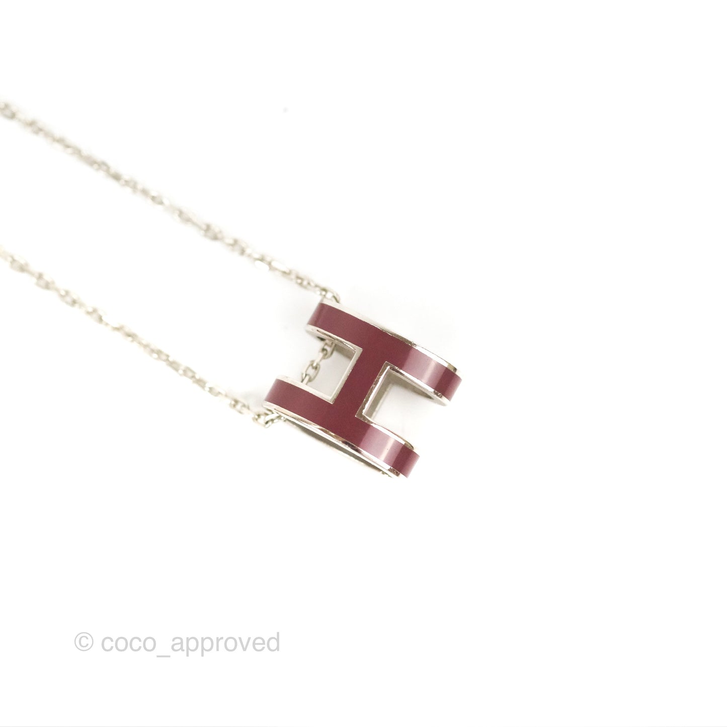Hermès Pop H Pendant Necklace Rouge Brique Palladium Hardware