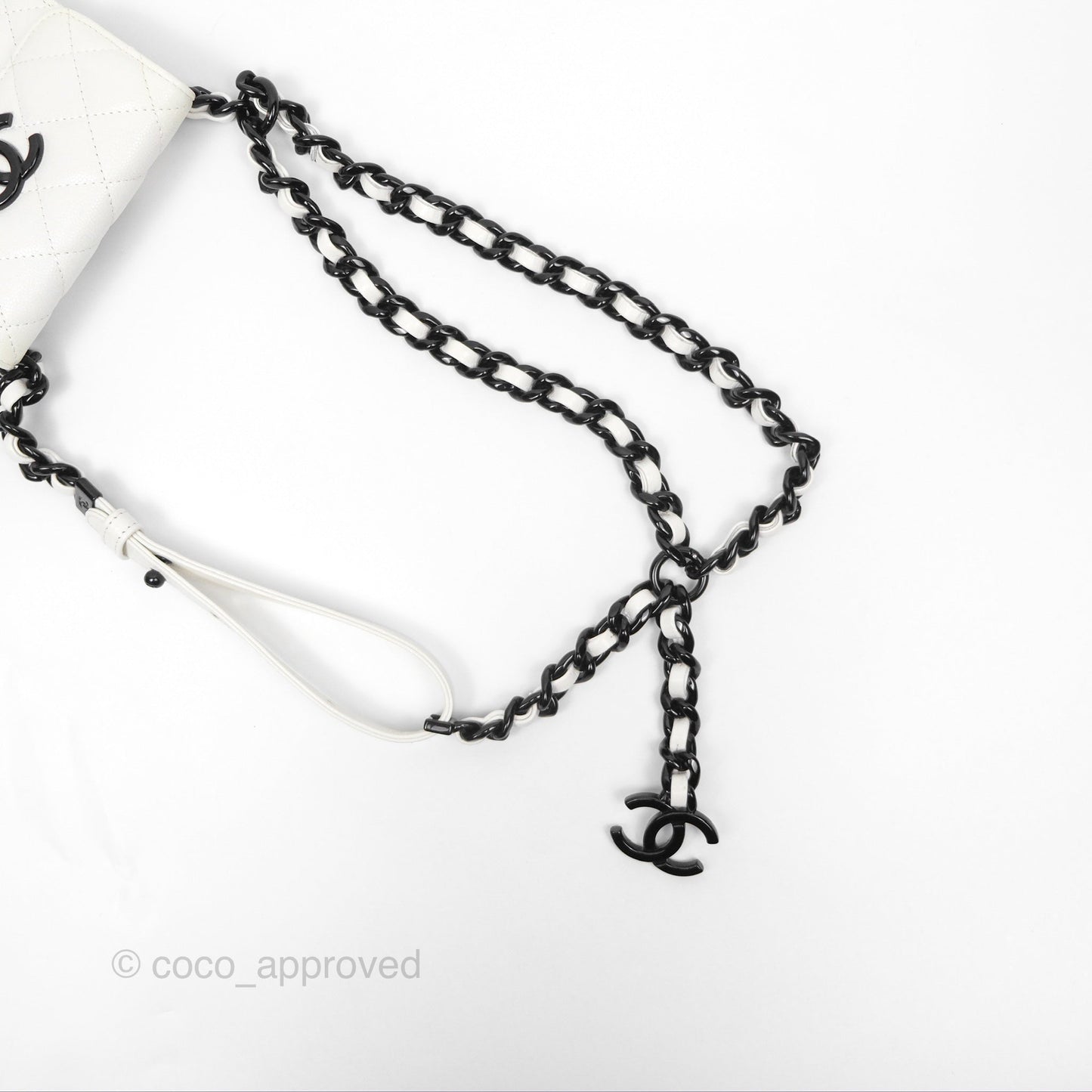 Chanel My Everything Belt Flap Card Holder White Caviar Incognito Hardware