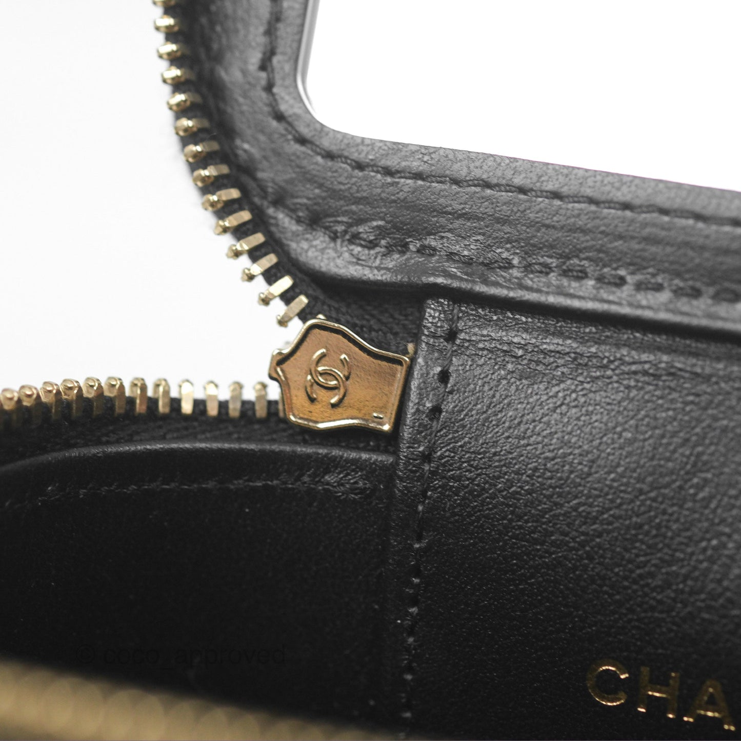 Chanel Mini Poker Vanity With Chain Black Caviar Gold Hardware