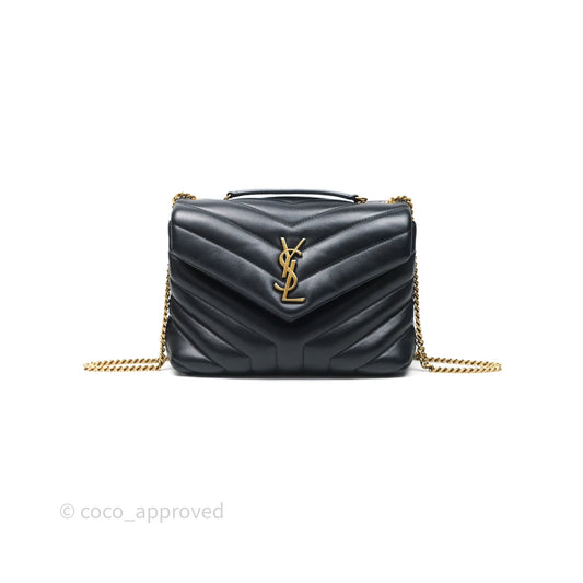 Saint Laurent Loulou Small Flap Bag Black Gold Hardware
