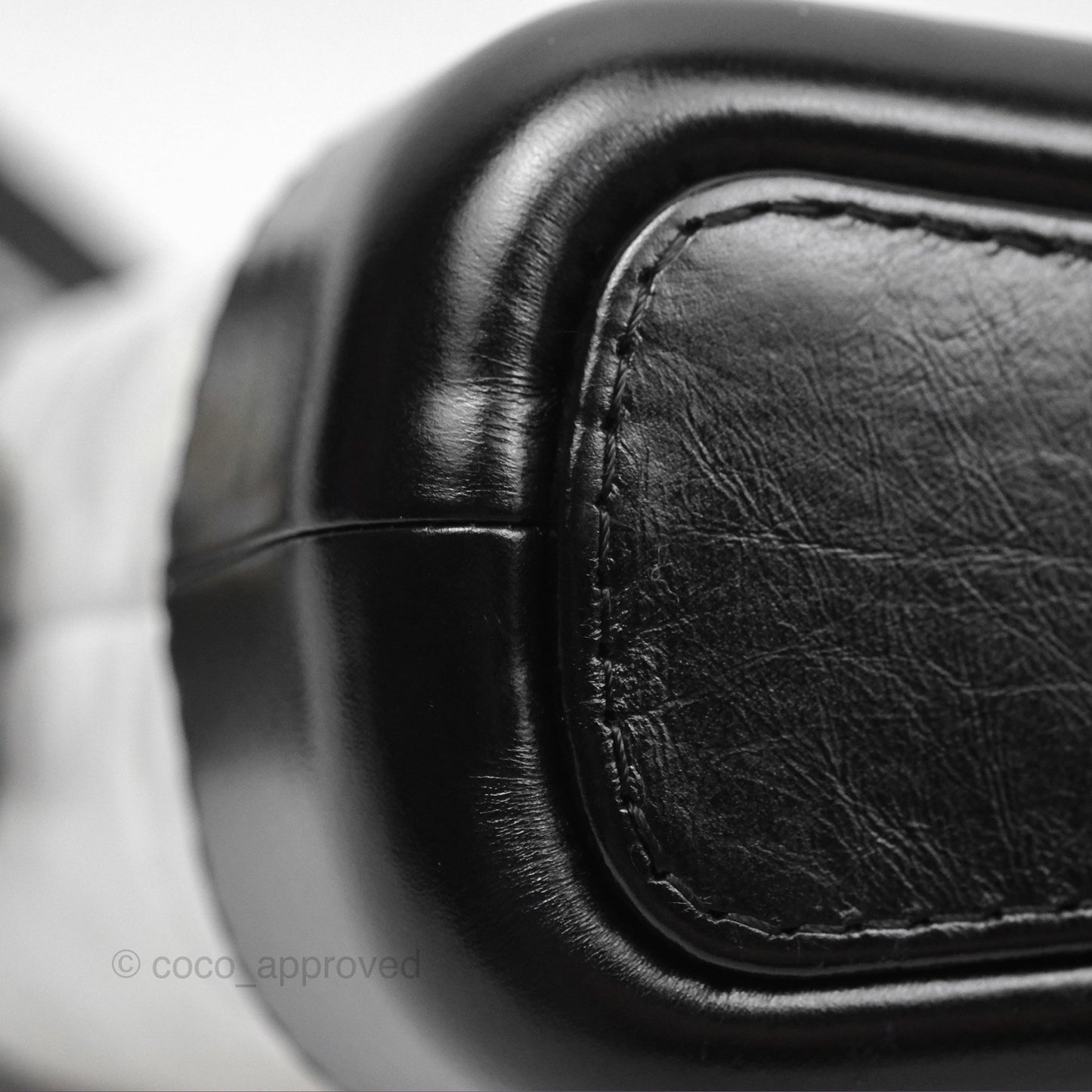 Chanel Small Gabrielle Hobo Quilted Black White Aged Calfskin