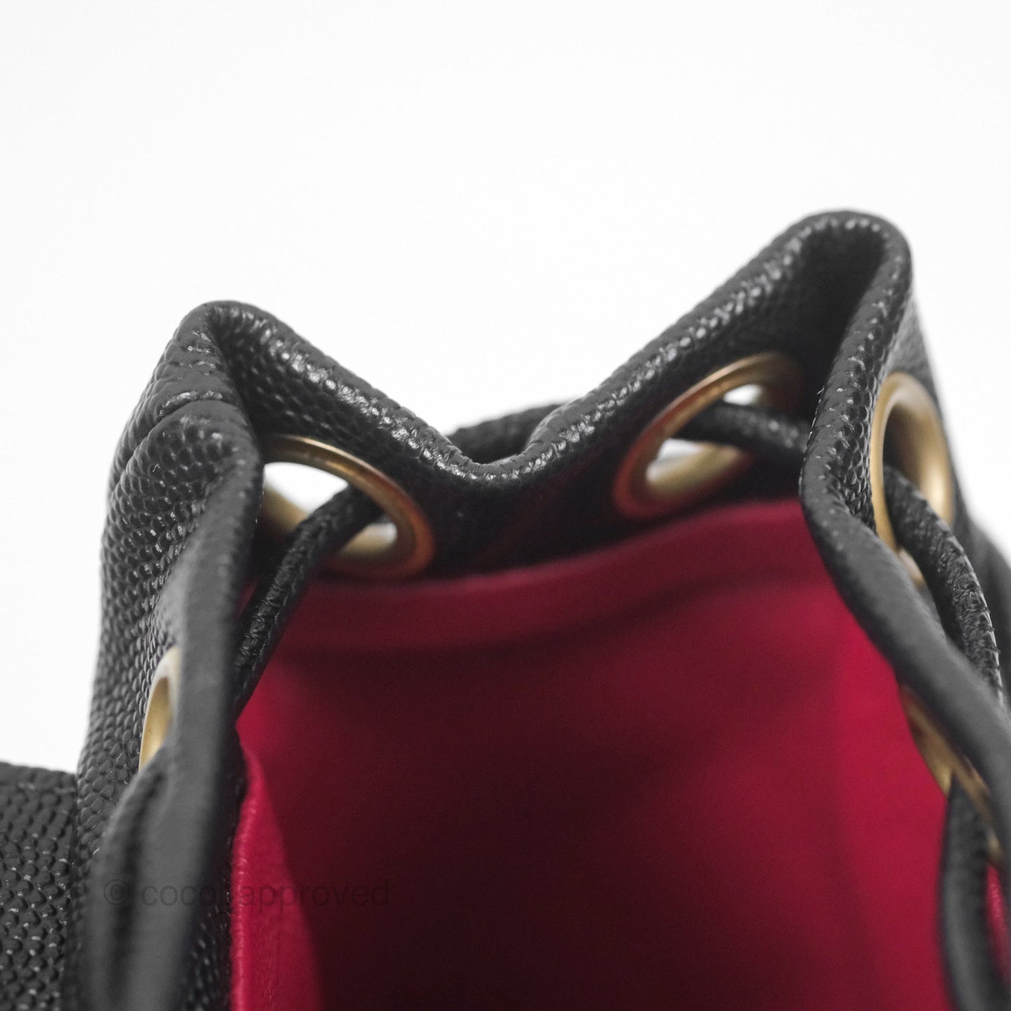 Chanel Small Quilted Filigree Backpack Black Caviar Aged Gold Hardware