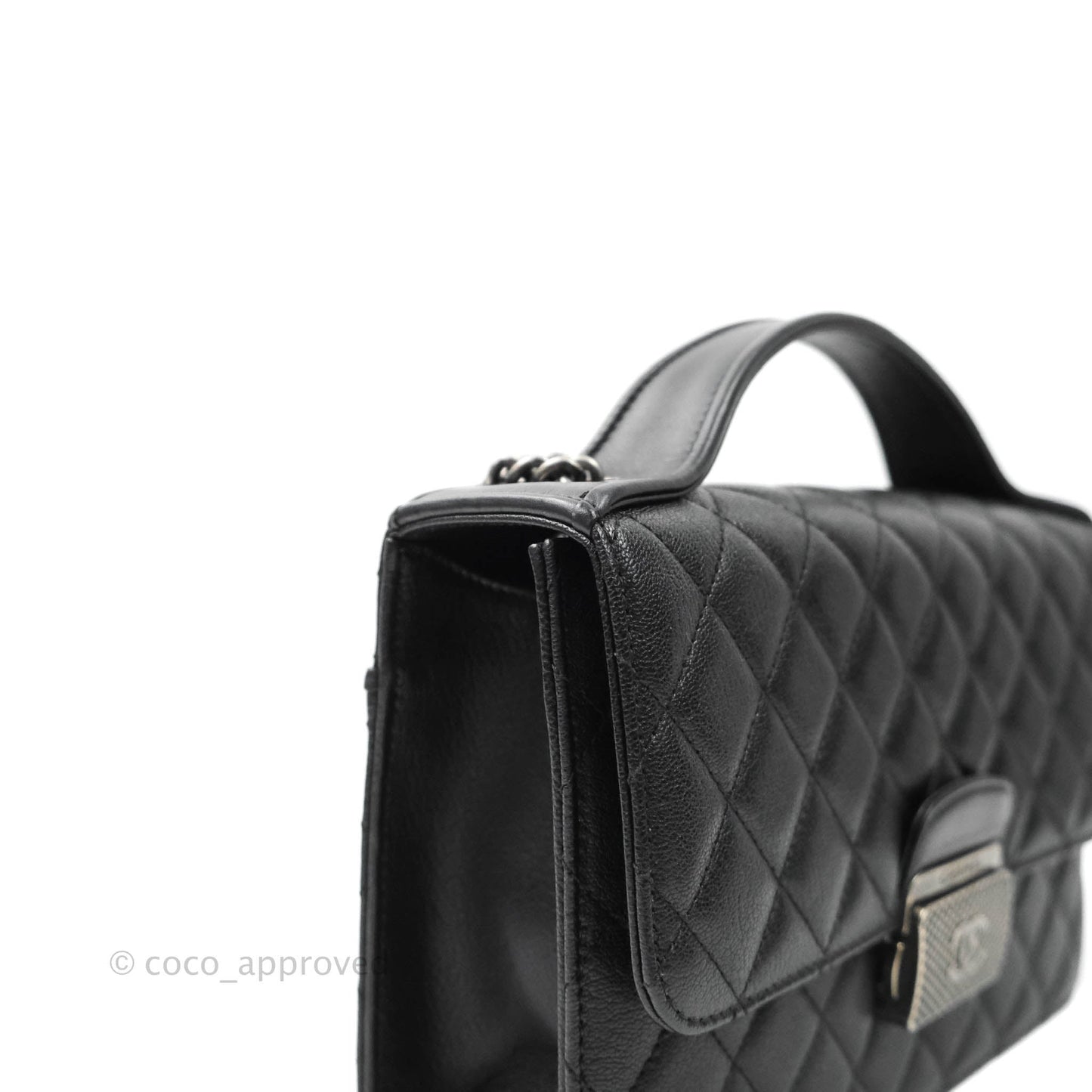 Chanel Small CC University Flap Bag Black Calfskin Ruthenium Hardware