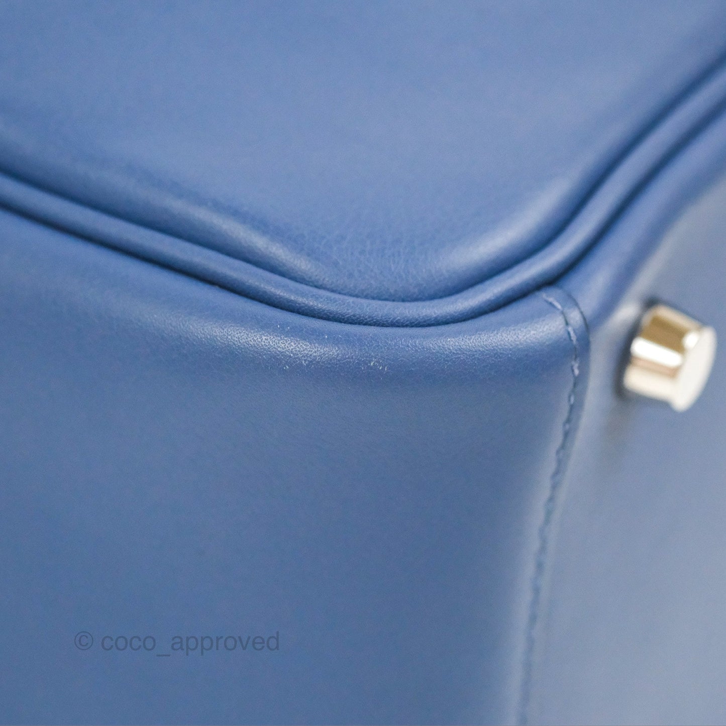 Hermès Lindy 26 Bleu Brighton/ Capucine Swift Palladium Hardware