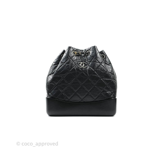 Chanel Small Gabrielle Backpack Black Aged Calfskin