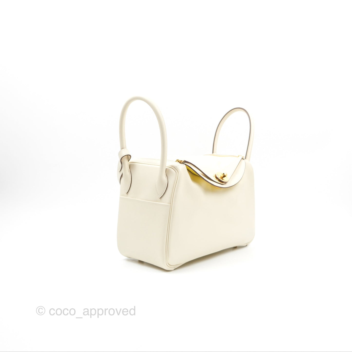 Hermès Lindy 26 Nata/Lime Swift Gold Hardware