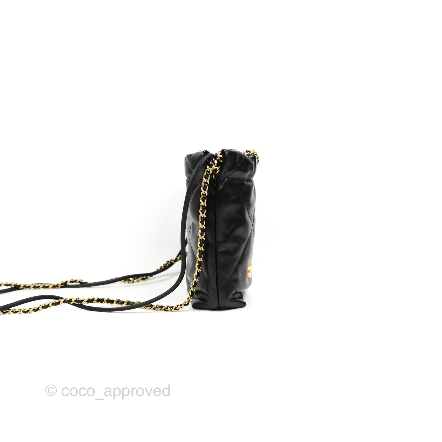 Chanel 22 Mini Bag Black Crumpled Calfskin