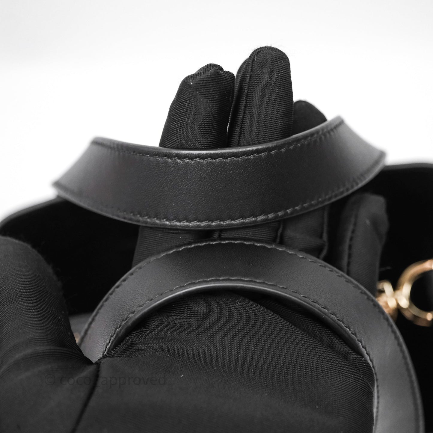 Christian Dior Small Toujours Vertical Tote Bag Black Macrocannage Calfskin Gold Hardware