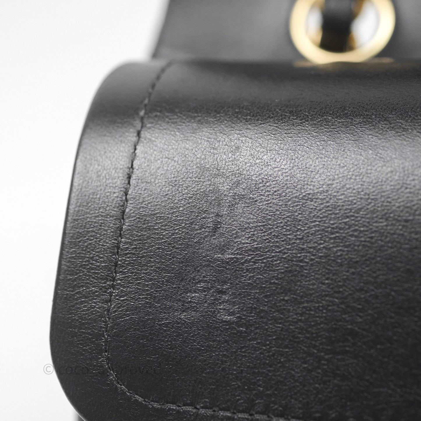 Chanel Classic M/L Medium Flap Quilted Black Lambskin Gold Hardware