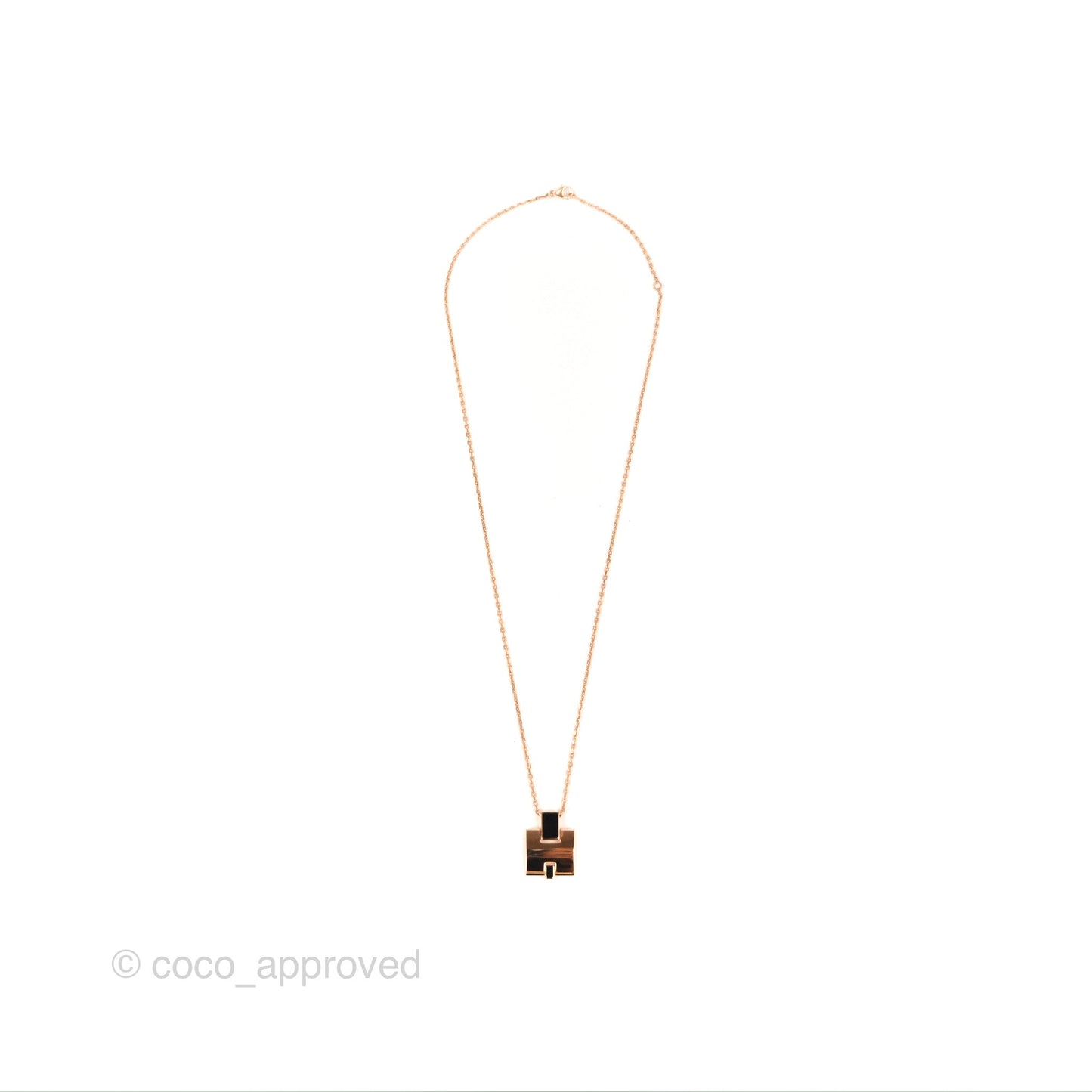 Hermès Eileen Pendant Necklace Rose Noir