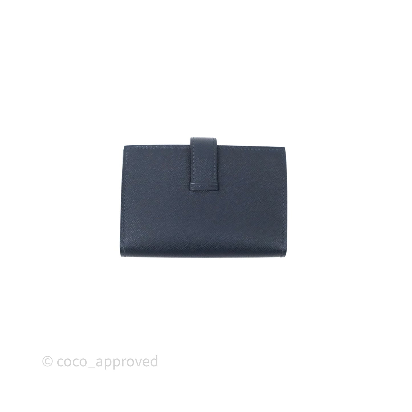 Hermès Bearn Mini Wallet Bleu Nuit 2Z Epsom Gold Hardware