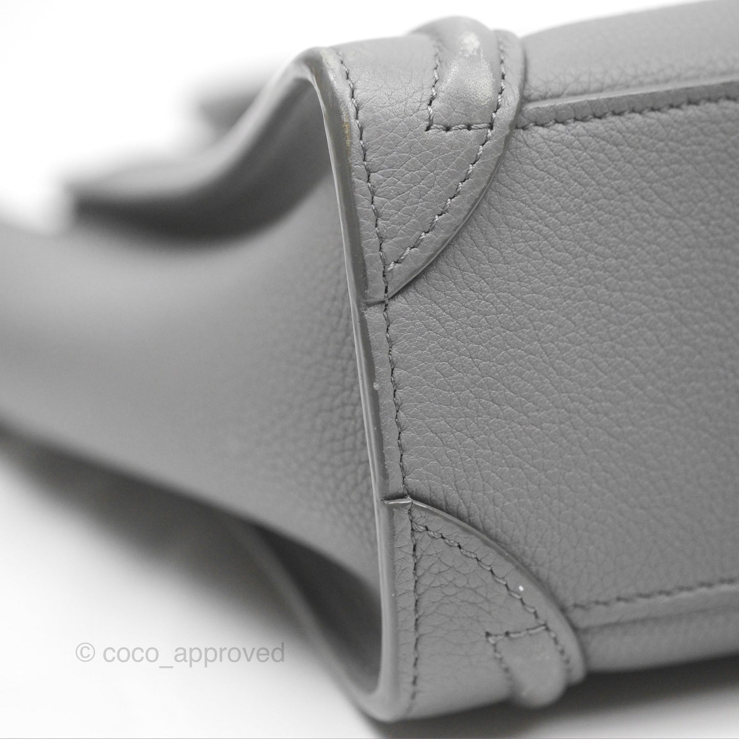 Celine Nano Luggage Bag Grey Drummed Calfskin