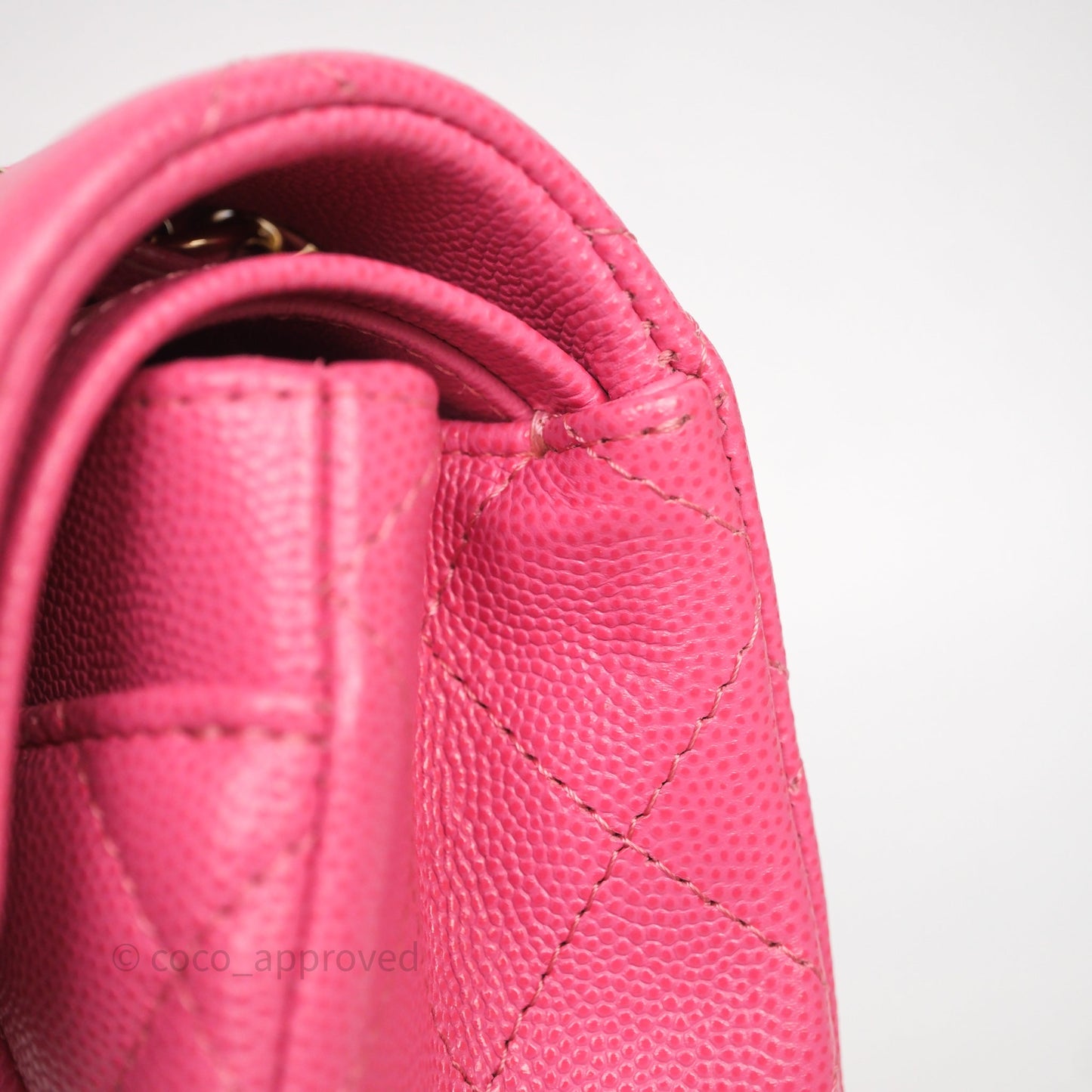 Chanel Small Classic Flap Quilted Hot Pink Caviar Gold Hardware