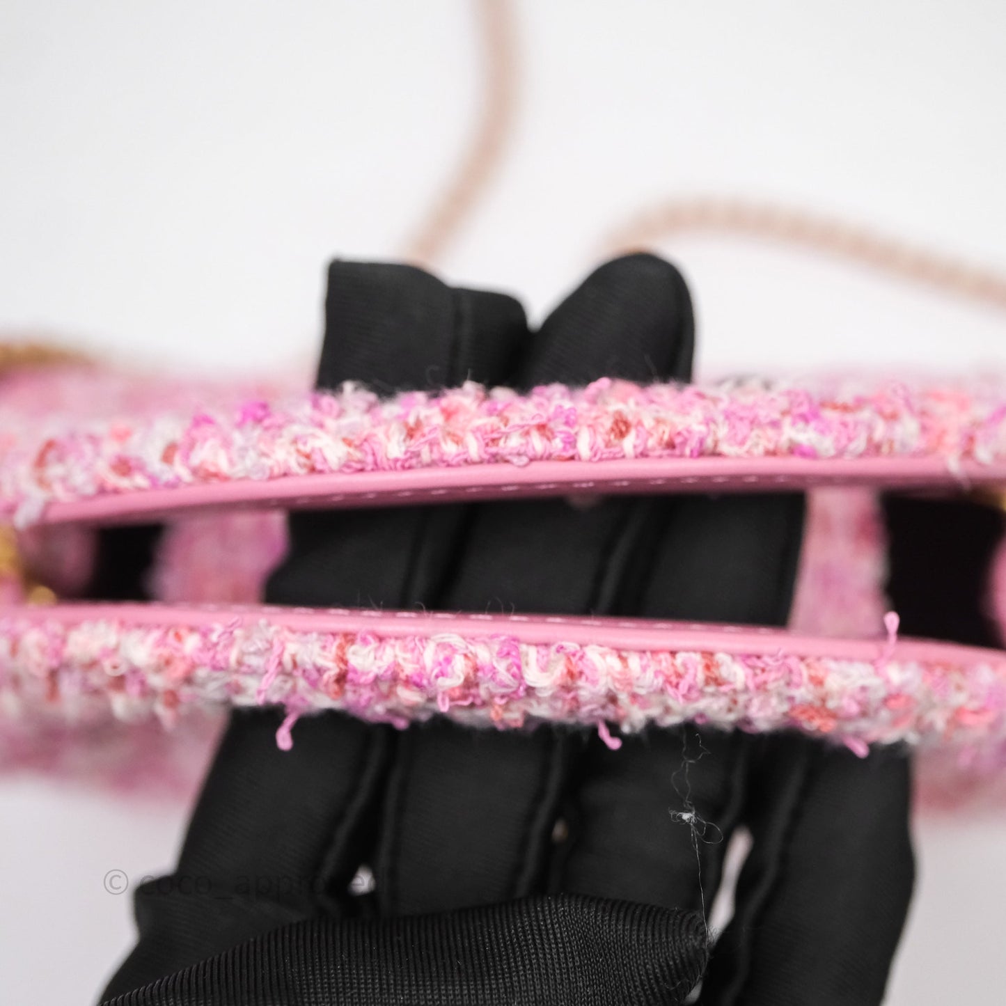 Chanel Kelly Bag Pink Tweed Aged Gold Hardware