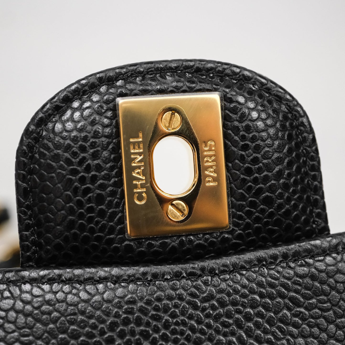 Chanel Small Classic Flap Quilted Black Caviar Gold Hardware