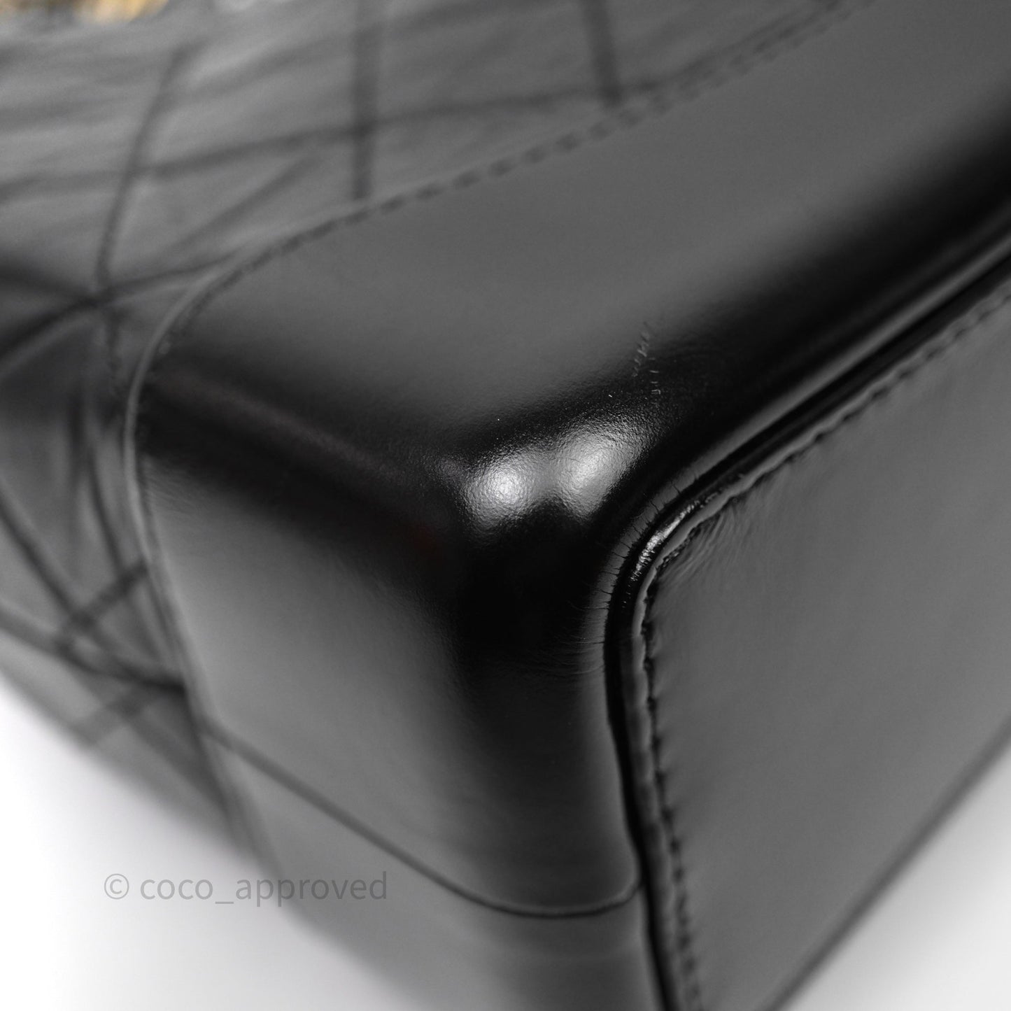 Chanel Small Gabrielle Backpack Quilted Black Aged Calfskin