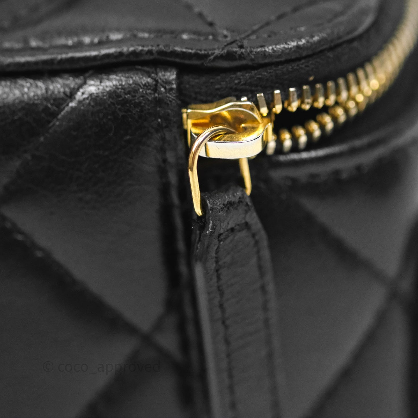 Chanel Cargo Pocket Top Handle Vanity with Chain Black Shiny Lambskin Gold Hardware 22K